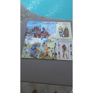 LOT OF (6) VINTAGE ANCIENT/MEDIEVAL COLORING BOOKS BY DOVER - NEVER USED